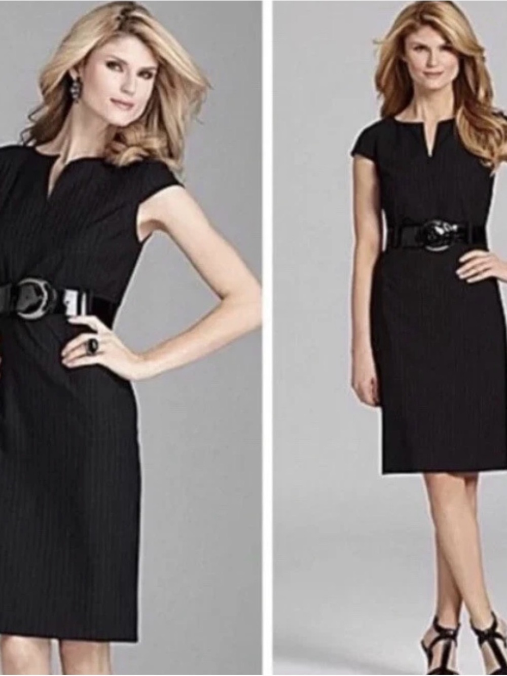 ANTONIO MELANI Black Notch-Neck Sheath Dress office work 10